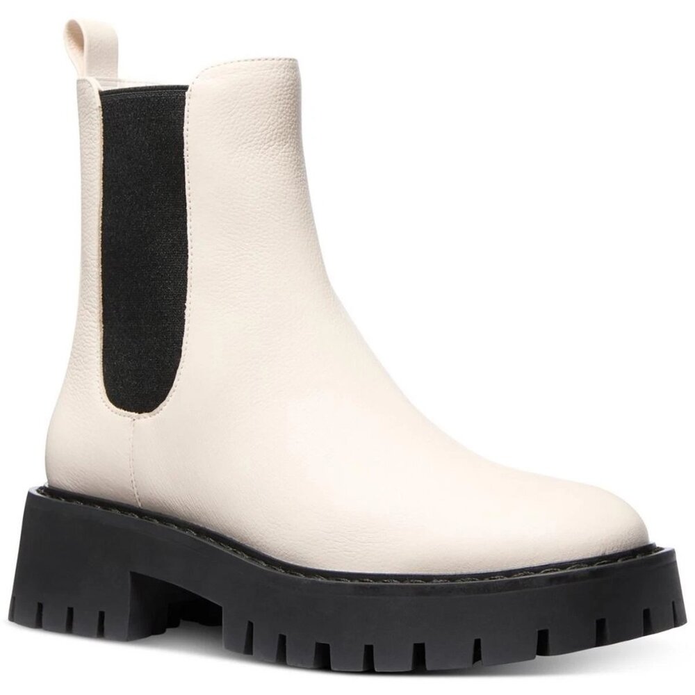 Michael Kors Womens Asher Leather Ankle Bo Light Cream 5M-Retail $175 - Picture 1 of 4